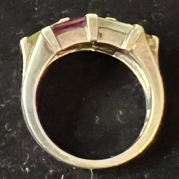 925 STERLING SILVER MULTI GEMSTONE SIGNED RING SIZE 7 - Picture 5 of 7